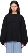 Acne Studios Black Long Sleeve Logo T-shirt In Black