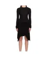 Acne Studios Black Long Sleeve Midi Dress In Black