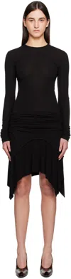 Acne Studios Black Long Sleeve Midi Dress In 900 Black