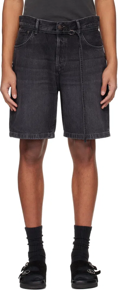 Acne Studios Black Loose Fit Denim Shorts