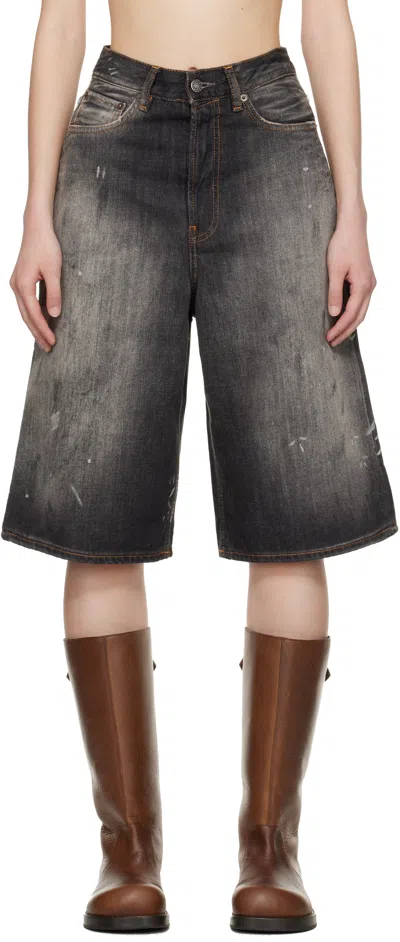 Acne Studios Black Loose Fit Denim Shorts