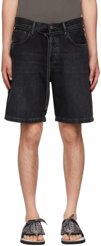 Acne Studios Black Loose Fit Denim Shorts