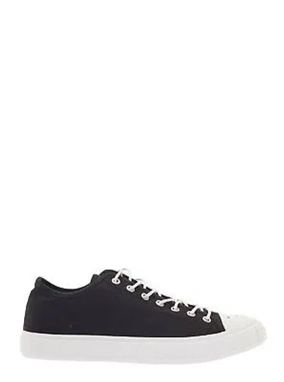 Pre-owned Acne Studios Black Low-top Sneakers With White Laces In Canvas Man