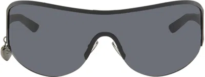 Acne Studios Black Metal Frame Sunglasses In Gray