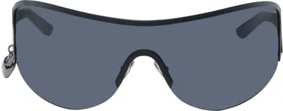 Acne Studios Black Metal Frame Sunglasses In Blue