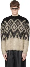Acne Studios Black Metallic Knit Sweater In Multi