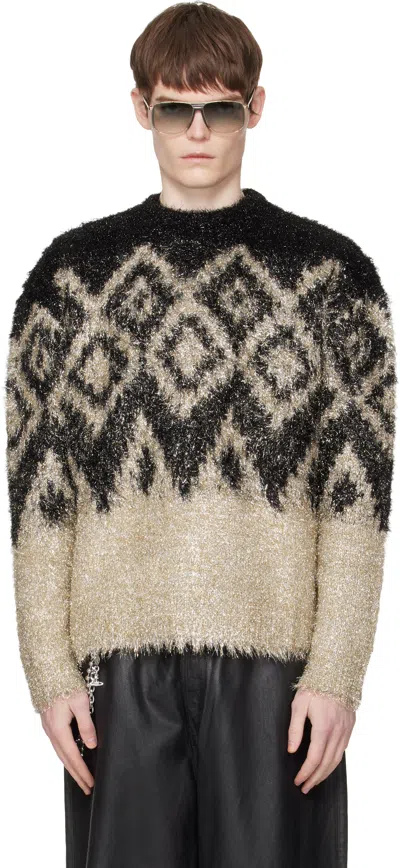 Acne Studios Black Metallic Knit Sweater