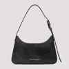 Acne Studios Mini Platt Crackled Leather Shoulder Bag In Black