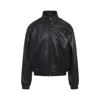 Acne Studios Lethestanether Lamb Leather Bomber Jacket In Black