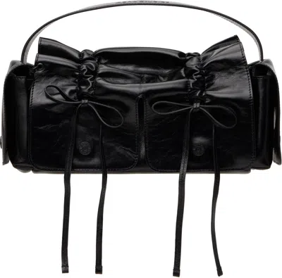 Acne Studios Bow-detail Leather Tote Bag In Black