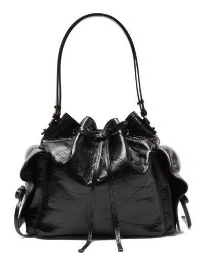 ACNE STUDIOS BLACK MULTIPOCKET BUCKET BAG