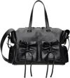 Acne Studios Multipocket Crinkled Leather Tote In 900 Black