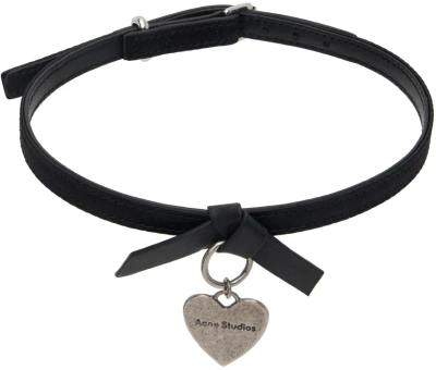 Acne Studios Black Musubi Charm Choker In 900 Black