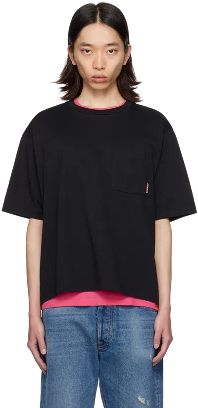 Acne Studios Black Organic Cotton Crewneck T-shirt In 900 Black