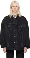 Acne Studios Black Oversized Denim Jacket In 900 Black