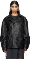 Acne Studios Black Padded Leather Jacket In 900 Black