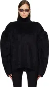 Acne Studios Black Padded Wool Sweater In Black