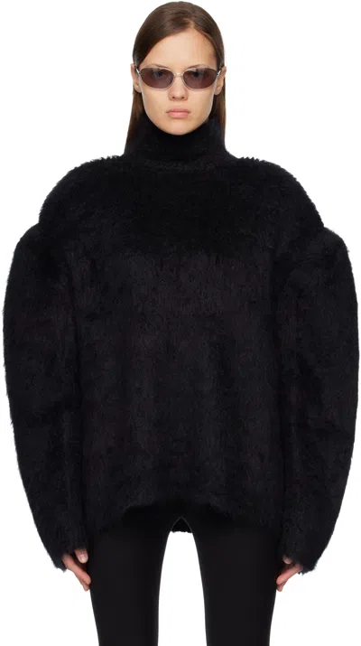 Acne Studios Black Padded Wool Sweater