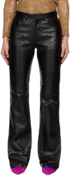 Acne Studios Black Paneled Leather Trousers In Black