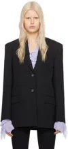 Acne Studios + Net Sustain Recycled Grain De Poudre Blazer In 900 Black