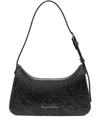 Acne Studios Mini Platt Crackled Leather Shoulder Bag In Black