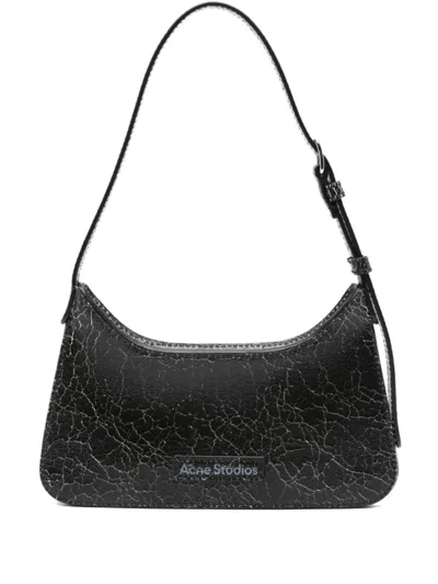 ACNE STUDIOS BLACK PLATT MINI LEATHER SHOULDER BAG