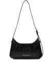 Acne Studios Textured Cowhide Leather Shoulder Bag With Adjustable Strap In Black