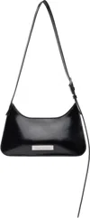Acne Studios Black Shoulder Bag With Cracked Leather Finish In 900 Black