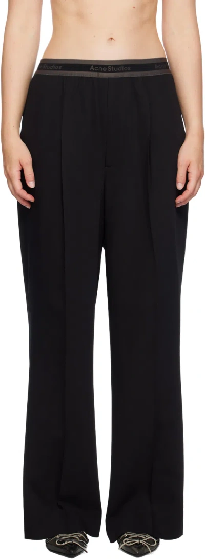 Acne Studios Black Pleated Trousers In 900 Black