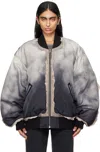 Acne Studios Black Printed Bomber Jacket In Bm0 Faded Black