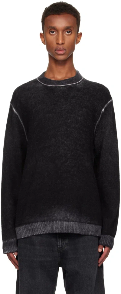 Acne Studios Karpo Vintage Wool Blend Sweater In Black