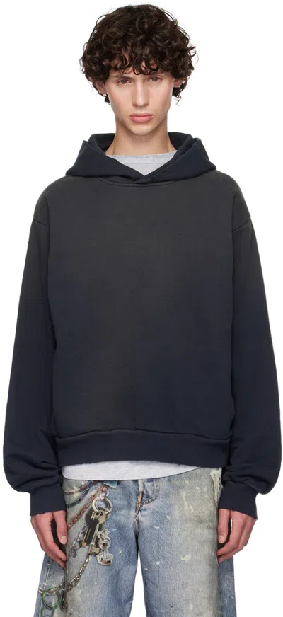 Acne Studios Black Printed Logo Hoodie In 900 Black