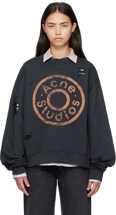 Acne Studios Black Printed Logo Sweatshirt