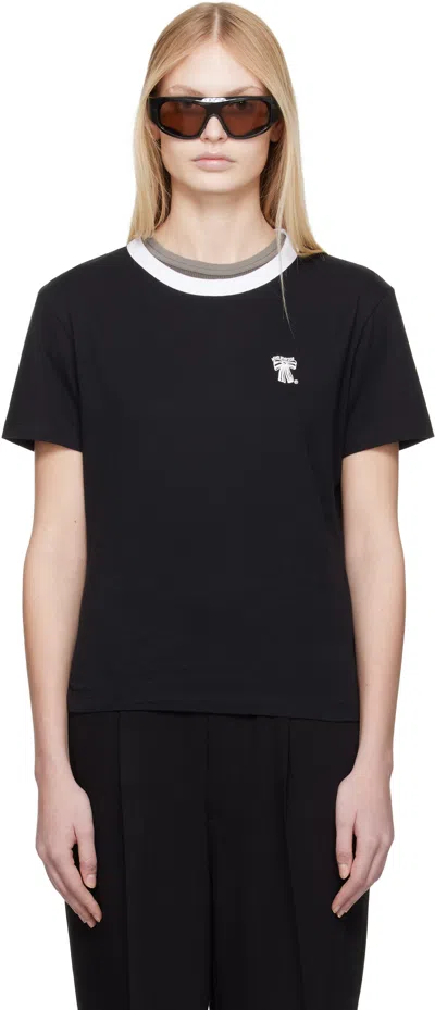 Acne Studios Black Printed Logo T-shirt In 900 Black