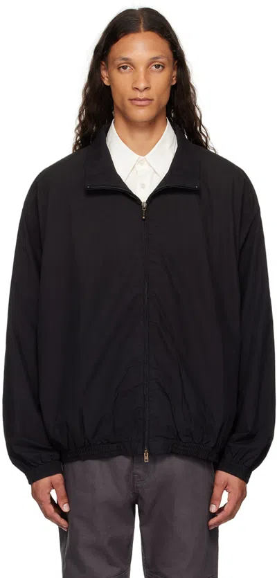 Acne Studios Black Printed Logo Zipper Jacket In 900 Black