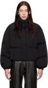 Acne Studios Womens Anthracite Black High-neck Zip-pockets Relaxed-fit Shell-down Jacket In Bmf Black 1