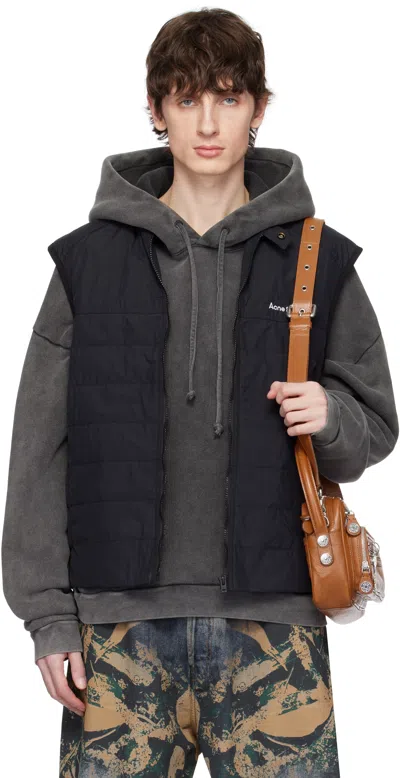 Acne Studios Black Quilted Down Waistcoat In 900 Black
