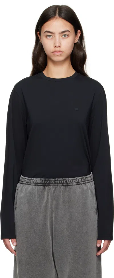 Acne Studios Black Regular Fit Long Sleeve T-shirt