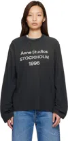 Acne Studios Black Relaxed Fit Logo T-shirt In Black