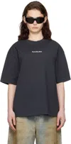 Acne Studios Black Relaxed Fit Stamp Logo T-shirt In 900 Black