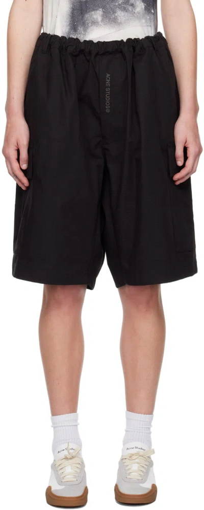 Acne Studios Black Ripstop Shorts In 900 Black