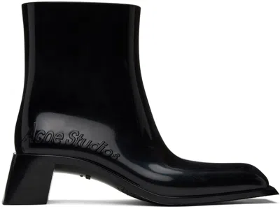 Acne Studios Black Rubber Boots In 900 Black