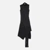 Acne Studios Draped Fringed Midi Dress In Black
