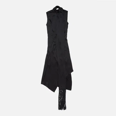 Acne Studios Black Satin Dress With Scarf