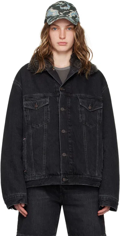 Acne Studios Morris Cotton Denim Oversize Jacket In Black