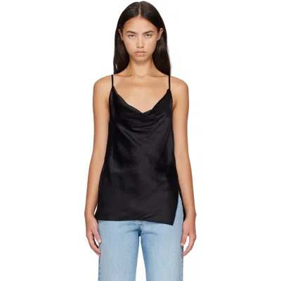 Acne Studios Black Shiny Satin Top In 900 Black