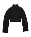 Acne Studios Black Short Round Lapel Sweater In Black