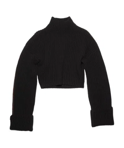 Acne Studios Black Short Round Lapel Sweater