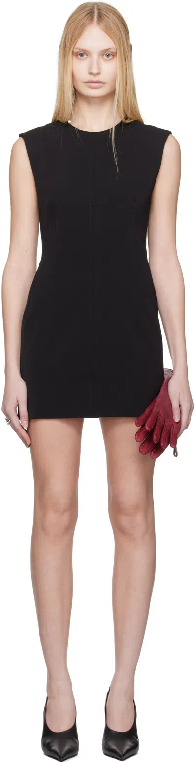 Acne Studios Black Short Sleeve Minidress In 900 Black