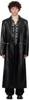 Acne Studios Black Single-breasted Leather Coat In 900 Black